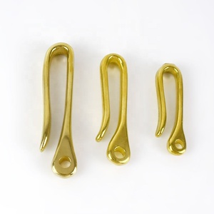 Meetee AP155 Solid Brass <strong>Hook</strong> with Key Ring U-shaped Key Chain Belt Buckle Luggage Accessories Keychain Brass <strong>Dog</strong> <strong>Hooks</strong> - Product Image 2