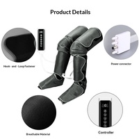 Nouveau masseur pneumatique transfrontalier à branchement direct pour les jambes, avec chaleur thérapeutique, sacs d'air, spa complet pour les pieds, pétrissage des mollets en trois sections et minuterie