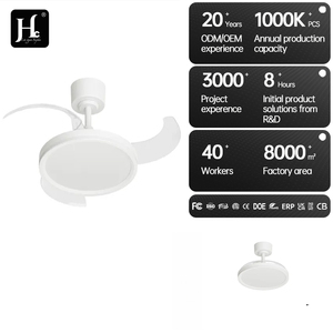 Ventilador de Techo Moderno LED de 6 Velocidades con Control Remoto, Motor DC de Plástico ABS, 110V/220V, Cuerpo de Lámpara de Cristal Acrílico, Ventilador Elegante - Product Image 5