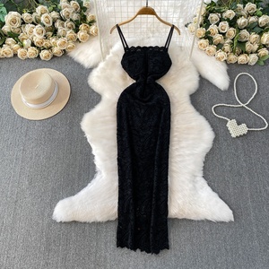Vestido Maxi Sexy de Verano 2026 para <span class=keywords><strong>Mujer</strong></span>, con Encaje y Corte Ajustado a la Cadera - Product Image 2