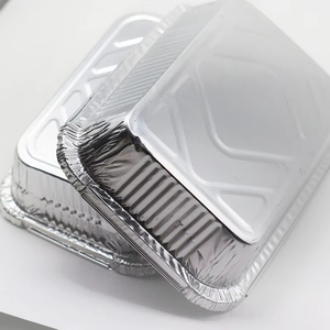 10 20 50 PCS Food Grade Disposable <b>Small</b> Aluminum Foil Food <b>Containers</b> Rectangle Aluminium Foil Baking Pan/Trays with Lids - Product Image 2