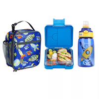 Ensemble boîte à lunch et gourde isotherme anti-fuite avec logo et couleur personnalisés, boîte bento Tritan pour enfants avec 4 compartiments anti-déversement