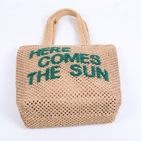 Modische, personalisierte Logo-Buchstaben, umweltfreundliche Papierstrohtasche, isoliert, weich, großes Fassungsvermögen, Strand- und Reisetasche für Damen, mit Reißverschluss und Schleife