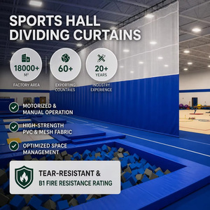 Rideau de séparation robuste rétractable, facile à utiliser, pour gymnase, salle de sport, terrains intérieurs - Product Image 1