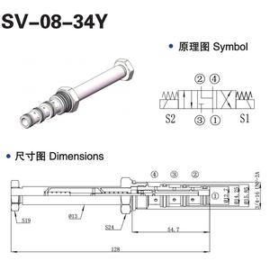 Vanne à cartouche filetée SV-08-34Y, vanne directionnelle solénoïde à trois positions et quatre voies pour chariots élévateurs, vannes hydrauliques pour palettes - Product Image 6