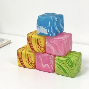 Cross-border Popular Same Style Flow Pattern Rubber Maltose <b>Squishy</b> Cube Decompression Slow Rebound Wholesale Toy Magic Tool - Product Image 2