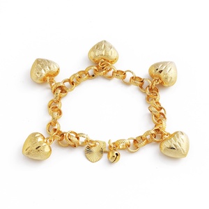 Bracelets en laiton plaqué or 24 carats pour femmes, avec breloques - Product Image 2