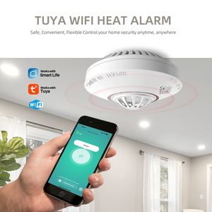 Tuya 2,4 GHz WIFI Smart Life APP Mobiler drahtloser Wärme melder <span class=keywords><strong>Alarm</strong></span> mit 10-jähriger Batteries icherheit für Haus und Fabrik - Product Image 1