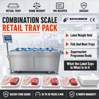 Supermarktschalen Halfautomatische Combinatieweger RVS 304 Precisieweegcellen Foodindustrie voor Visfilets Vlees Lineaire Weging