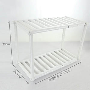 10 panneau réglable sous évier organisateur armoires de cuisine salle de bain étagère de rangement réglable étagère <span class=keywords><strong>extensible</strong></span> - Product Image 4