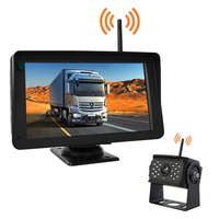 Sistema de cámara de respaldo de Vista trasera inalámbrica de 7 pulgadas Monitor HD de visión nocturna impermeable Control remoto para ayuda de marcha atrás de coche grande