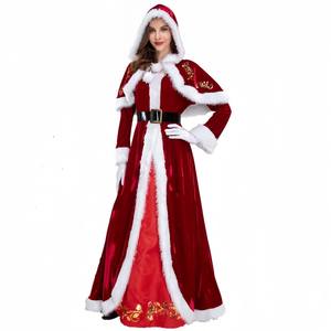 Nuevo <span class=keywords><strong>Disfraz</strong></span> Navideño Estilo Capa para Mujer 2025, Vestido Largo de Papá Noel, Conjunto Estampado para Actuación Escénica - Product Image 3