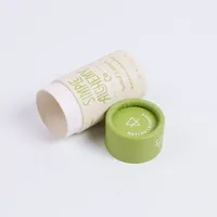Emballage en papier déodorant rond personnalisé en gros, tube cylindrique en carton kraft pour baume à lèvres, résistant à l'huile