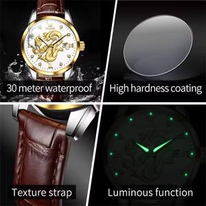 Reloj de Cuarzo 3619 de Marca Superior para Hombre, Diseño de Dragón, Correa de Cuero Original, Resistente al Agua, con Fecha, Estilo Ejecutivo - Product Image 6