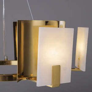 Zeal Lighting โคมไฟระย้าทองเหลืองหินอ่อนธรรมชาติตกแต่งทองโคมไฟระย้าสไตล์นอร์ดิกสไตล์โมเดิร์น - Product Image 3