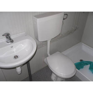 Container. It Inodoro portátil prefabricado G2 con lavabo de 7 metros para Parque escolar Uso de oficina exterior Panel sándwich de acero hecho - Product Image 2