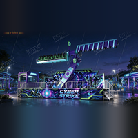 Manège Cyber Strike Super Dancer rotatif à 360 degrés, avec LED et deux bras, pour parcs d'attractions et carnavals