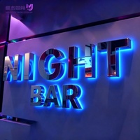 Enseigne LED 3D personnalisée éclairée sur le devant, lettres en acier inoxydable robustes pour extérieur, signalétique commerciale pour devanture de magasin