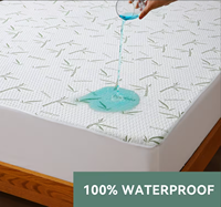 Protège-matelas en tissu jacquard tricoté en fibre de bambou, anti-taches, antidérapant, imperméable, tailles Twin, Full, Queen, King – Vente directe usine