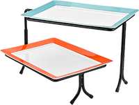 Manufacture Hôtel Restaurant Fête De Mariage Alimentaire Traiteur Stand Servant Buffet Présentoir En Acier Avec 2 Plaques En Céramique
