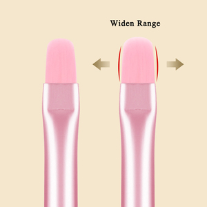 Pinceau à ongles transparent vert et rose à manche, grand carré, pour gel de photothérapie, mélange, dessin de lignes, dégradé, stylo français - Product Image 3