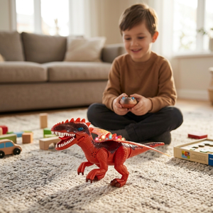Vente en gros de dinosaures jouets radiocommandés en plastique avec lumière et son - Product Image 3
