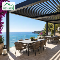 Pergola en aluminium pour jardin et terrasse avec toit à lames orientables rétractables