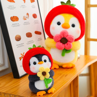 Aardbeienhoed Pinguïn Pluche Speelgoed Schattig Knuffeltje Bloem PP Katoen Gevuld Maten 20-80cm voor 14+ Jaar Groothandel Cadeau Assortimenten