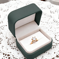 Boîtes à bijoux portables en cuir PU vert émeraude avec organisateurs de motifs ronds carrés en velours pour bagues et colliers