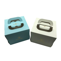 Boîte à gâteaux personnalisée pour anniversaire, boîtes à gâteau de luxe avec poignée, plastique transparent carré blanc 6 pouces