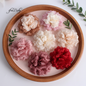 Aplique de Flor 3D Artesanal em Organza Enrugada e <span class=keywords><strong>Chiffon</strong></span> Franzido para DIY, Enfeite para Presilha de Cabelo, Tiara e Vestido - Product Image 2