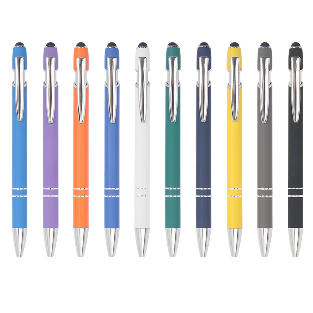 الترويجية شعار مخصص علي شكل قلم ستايلس أقلام معدنية مع شعار مخصصة الترويجية