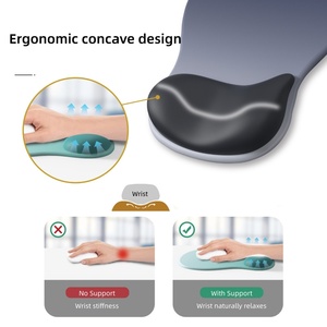 Manufacturer OEM PU Base <b>Design</b> Comfort Silicone Gel Wrist Rest Mouse Pad Ergonomic Office <b>Mousepad</b> with Wrist Support for Home - Product Image 2
