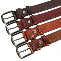 Ceinture en cuir PU motif crocodile, style designer, décontractée et habillée, pour homme
