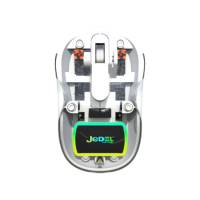 OEM 2-en-1 Rechargeable Souris Bouton Silencieux 2.4G Sans Fil + BT Double Modes Récepteur Transparent LED Rétro-Éclairé pour Ordinateur Portable/Bureau