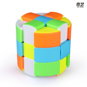 Cubo de Rubik cilíndrico Qiyi 3x3, rompecabezas de disco redondo de color sólido, juguete educativo para niños de 8 a 13 años - Product Image 5