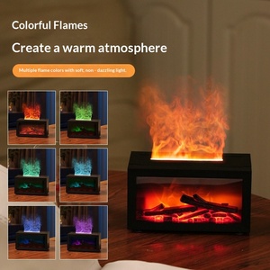 3D Realistic Flame Fireplace <b>Diffuser</b> Humidifier 300ml Large Tank Type-C Charging Quiet Operation - Product Image 5