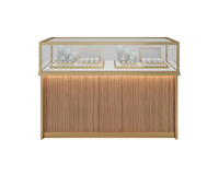 Luxuriöse Umweltfreundliche Recycelbare Wasserdichte Lackierte Schmuckladen-Inneneinrichtung Glas-Vitrine Ausstellungsschrank mit LED
