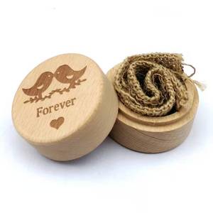 2022 new personalized round shape wooden jewelry packaging box wedding ring box