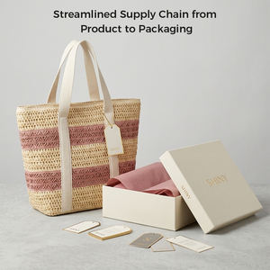 Sac fourre-tout élégant en paille tressée <span class=keywords><strong>bicolore</strong></span> avec grande capacité et fermeture éclair pour les courses quotidiennes, la plage et les voyages - Product Image 3