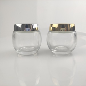 Pots cosmétiques en verre transparent avec couvercles, pour crème visage et corps, forme sphérique, 50ml 100ml, pots cosmétiques à double paroi épaisse - Product Image 5