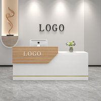 Bureau de réception moderne en bois pour salon de beauté, salon de manucure, hôtel, école, hôpital, utilisation personnalisable, mobilier de bureau commercial
