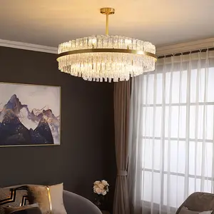 Постмодерн, роскошная люстра, атмосферная лампа для гостиной, хрустальная лампа, простая медная Роскошная высококлассная лампа для столовой