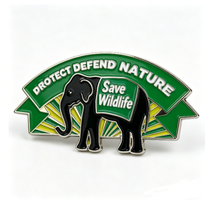 Badge Souvenir 2D Personnalisé Plaqué Argent Thème Animaux Sauvegarde de la Faune Émail Dur Imprimé UV pour la Fête des Pères - Product Image 5