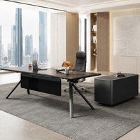 Bureau de direction moderne en forme de L avec armoire de rangement, table de bureau pour PDG et directeur, mobilier de bureau commercial personnalisé en acier XIMI-03