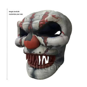 Декоративная уличная гигантская надувная модель скелета-черепа 3м/4м со светодиодной подсветкой, встроенным вентилятором, питанием от сети, настраиваемые размеры - Product Image 2