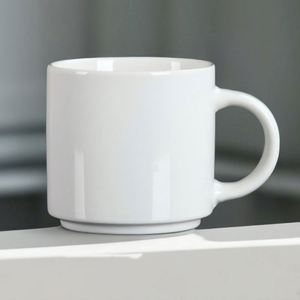 Mug moderne en céramique de couleur unie avec poignée, grande capacité, tasse à lait - Product Image 2
