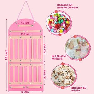 Support mural en feutre pour nœuds à cheveux, organisateur de nœuds pour bébés, rangement et présentation d'accessoires capillaires, robuste avec corde - Product Image 3