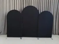 Stand Latar Belakang Portabel yang Dapat Dilepas dengan Lengkungan Balon Aluminium, Kain Kustom untuk Latar Belakang Fotografi, Perlengkapan Pesta, Dekorasi Pernikahan
