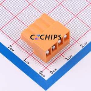 MXHT396K-3.96-04P-OE01-Cu-S-A Plug-in Terminal Block P=3.96mm Connector Screw Fixing 1x4P 3.96mm Orange - Product Image 2